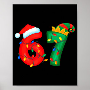 Poster 67 Mème Six Sept Drôle de Noël Lumières Pyjama Hom
