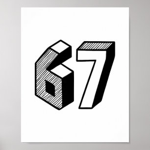 Poster 67 Meme Six Seven 6-7 Blague drôle d'Internet Vira