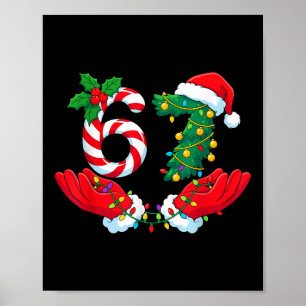Poster 67 Meme Six Seven Drôle de Noël Meme Argot Hommes