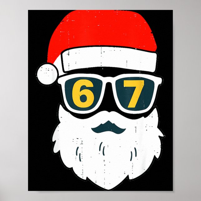 Poster 67 Meme Six Seven Santa Face Kids Men Boys Girls C (Devant)