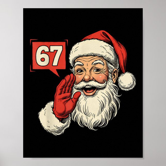 Poster 67 Meme Six Seven Santa Funny Christmas Gen Z Alph (Devant)