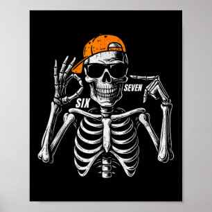Poster 67 Mème Squelette Halloween Drôle Six Sept Tendanc