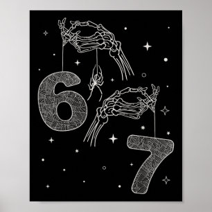 Poster 67 Meme Squelette Main Drôle Halloween Six Sept Te