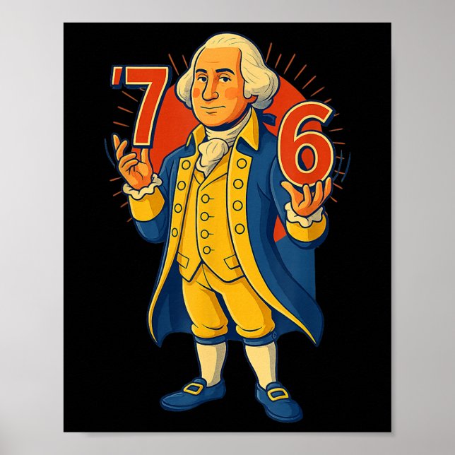 Poster 67 mèmes drôles de George Washington Six Seven Gen (Devant)