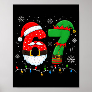 Poster 67 Noël 6 7 Mème Pyjama Fête Gen Alpha Sl