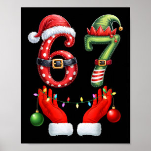 Poster 67 Noël 6 7 Mème Pyjama Fête Gen Alpha Sl