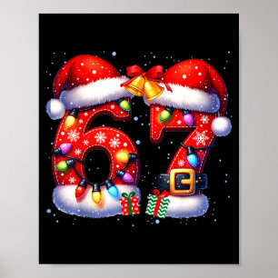 Poster 67 Noël 6 7 Mème Pyjama Fête Génération Alpha Sl