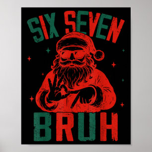 Poster 67 Noël Drôle Six Sept Bruh Mème Brainrot Sa