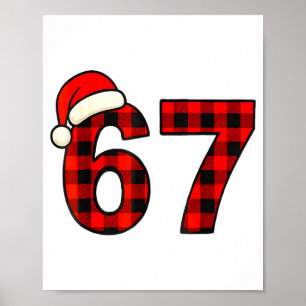 Poster 67 Noël Drôle Six Sept Mème Plaid Brainrot S