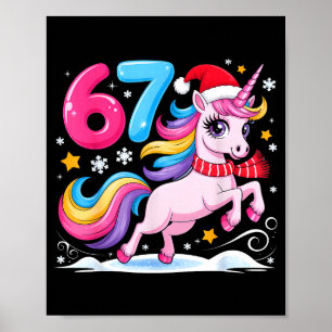 Poster 67 Noël Licorne Mignonne Six Sept Mème 6 7 Chris