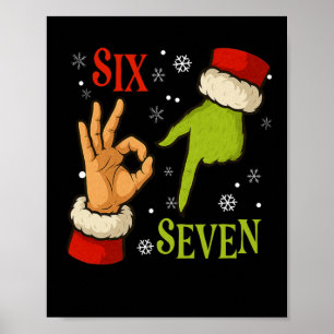 Poster 67 Noël Père Noël Vert 6 7 Mème Internet X
