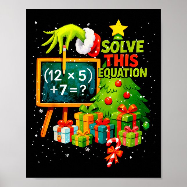 Poster 67 Professeur Vert Noël Six Sept Mème Brainrot (Devant)