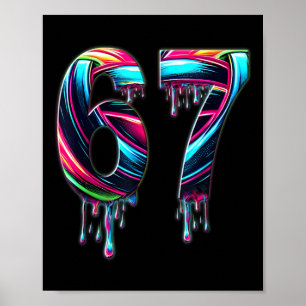 Poster 67 Six Seven 6 7 Création de Mème Drôle 6 7