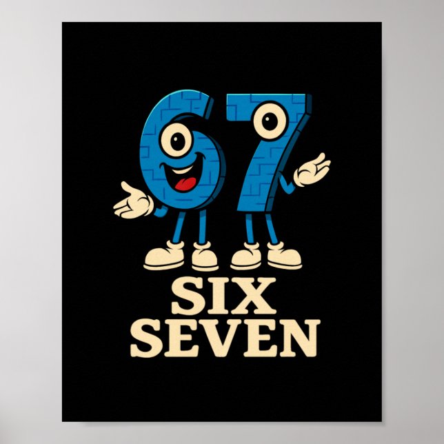 Poster 67 Six Seven 6-7 - Funny Italian Brainrot Kids Gam (Devant)