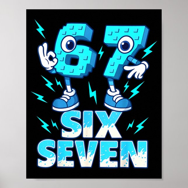 Poster 67 Six Seven 6-7 - Funny Italian Brainrot Kids Gam (Devant)