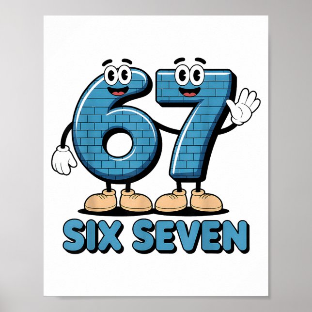 Poster 67 Six Seven 6-7 Funny Italian Brainrot Kids Gamin (Devant)