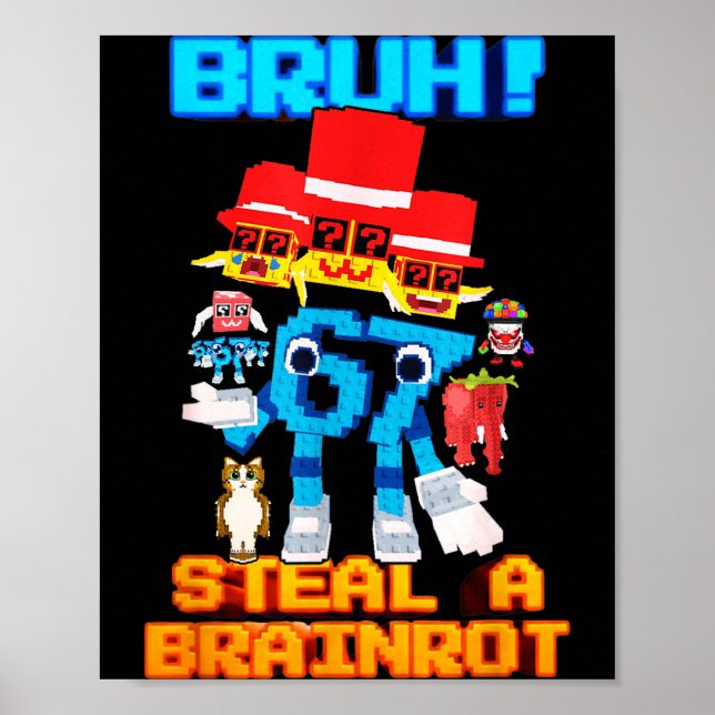 Poster 67 Six Seven 6-7 - Funny Steal Brainrot Kids Gamin (Devant)