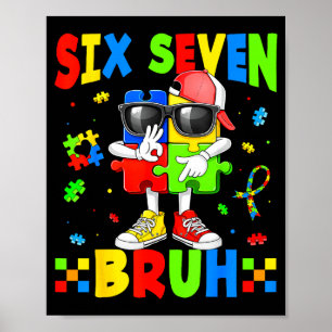 Poster 67 six seven bruh pièce de puzzle pour enfants mam