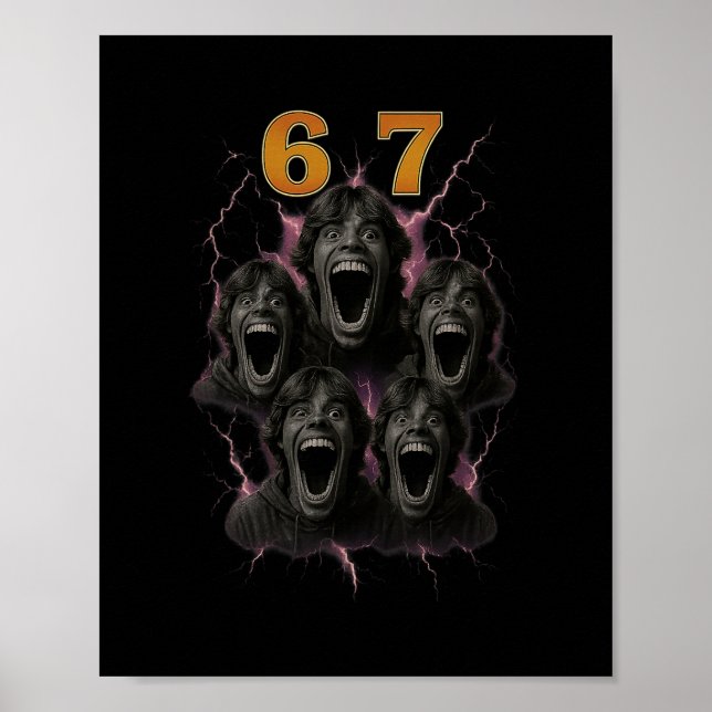 Poster 67 Six Seven Contrefaçon 6 7 Conception de Mème Dr (Devant)
