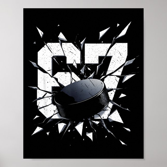 Poster 67 Six Seven Hockey Gen Alpha Brainrot Meme  (Devant)