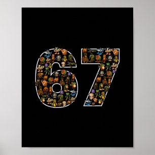 Poster 67 Six Seven Italian Brainrot Gen Alpha Mème 