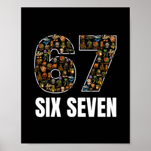 Poster 67 Six Seven Italien Brainrot Gen Alpha Argot Meme