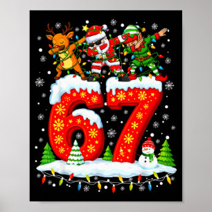 Poster 67 Six Seven Mème Génération Alpha Noël Santa Elfe