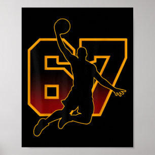 Poster 67 Sketll Mème Slam Dunk Position Six Seven Jeu T