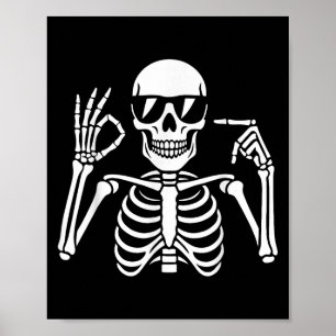 Poster 67 squelette drôle six sept Gen Alpha Halloween mo