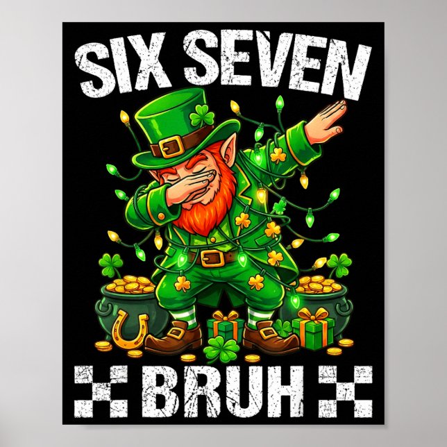 Poster 67 St Patricks Funny Six Seven Meme Leprechaun Boy (Devant)