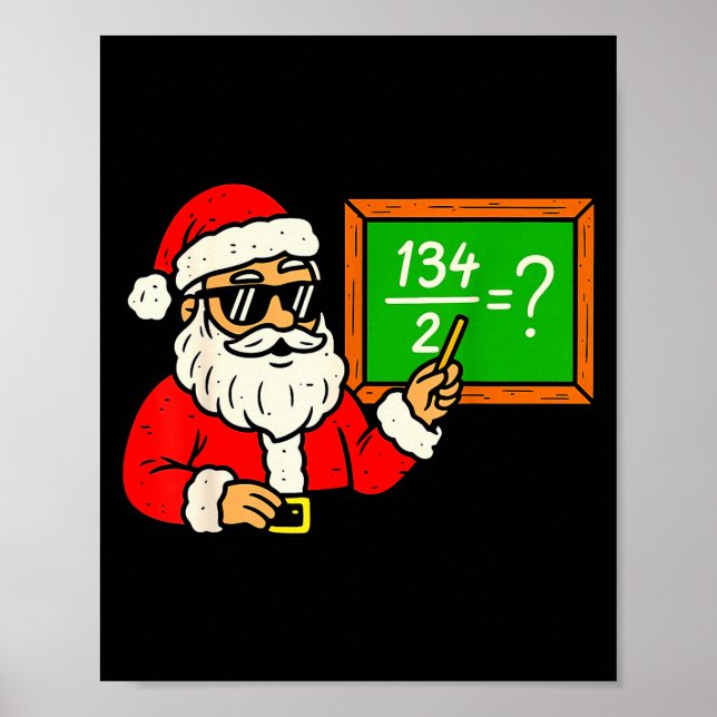 Poster 67 Teacher Christmas Santa Six Seven Meme Brainrot (Devant)