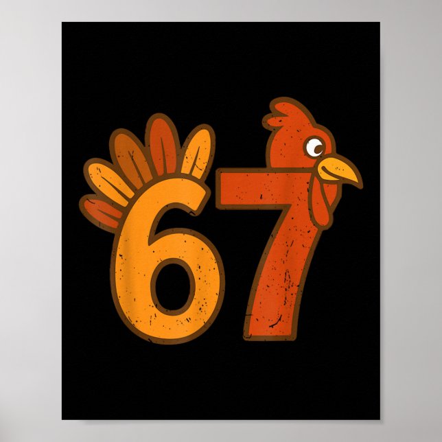 Poster 67 Thanksgiving Math Turkey Funny Brainrot Math Te (Devant)