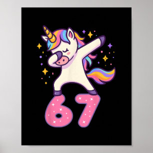 Poster 67 Unicorne Pour Les Filles Six Sept Mème Brainrot