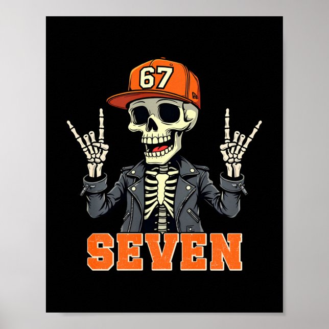 Poster 67endy Skeleton – 67 Six Seven Halloween 7 Long Sl (Devant)