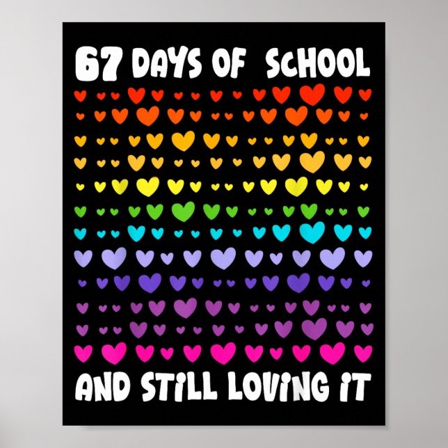 Poster 67th Day Of School 67 Days Smarter Six Seven Teach (Devant)