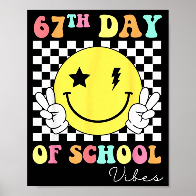 Poster 67th Day Of School Smile Face 67 Six Seven Meme Gi (Devant)