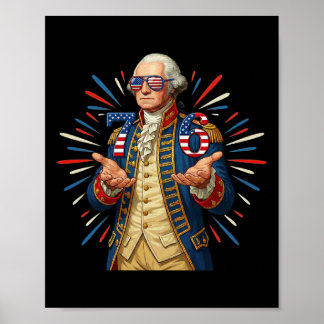 Poster 6-7 7-6 George Washington Sept Six Drôle 4 Juillet