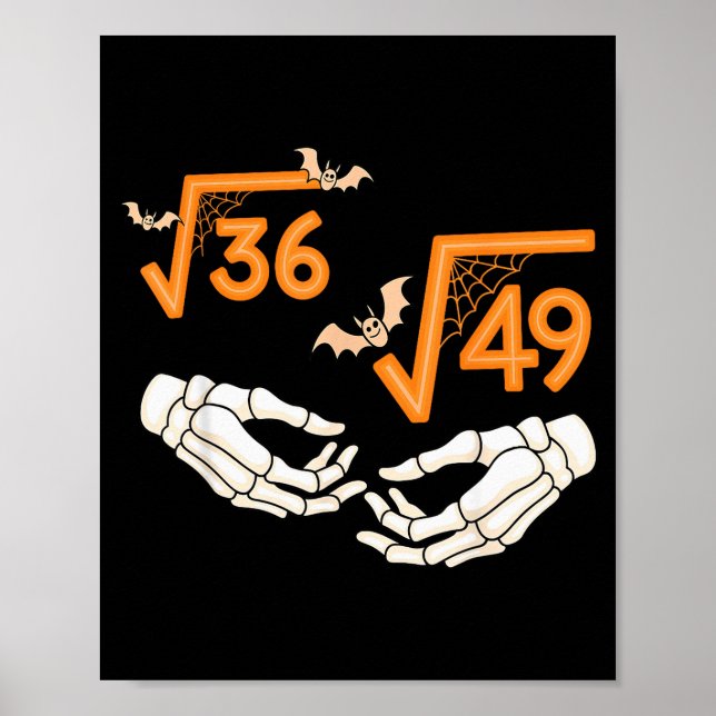 Poster 6 7 Halloween Math Racine Carrée 67 Meme Gen Alpha (Devant)