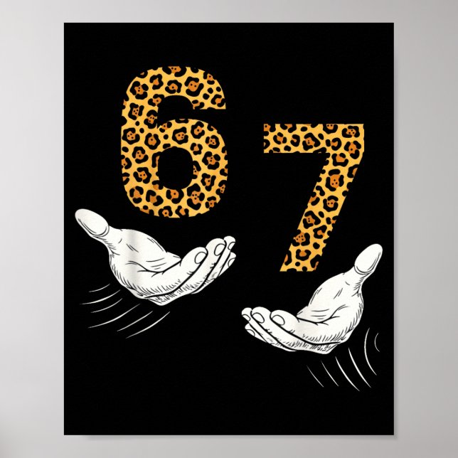 Poster 6-7 Meme Leopard Cheetah Cool Six-seven Funny  (Devant)