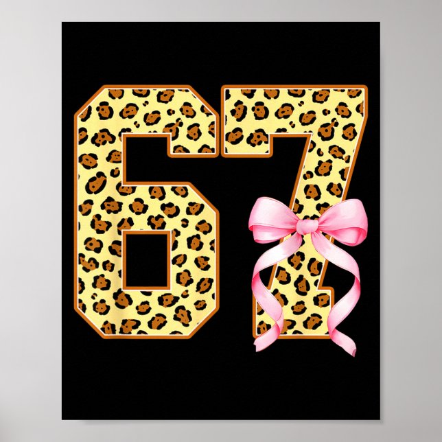 Poster 6-7 Meme Léopard Guépard Cool Six-sept Drôle 67 G (Devant)