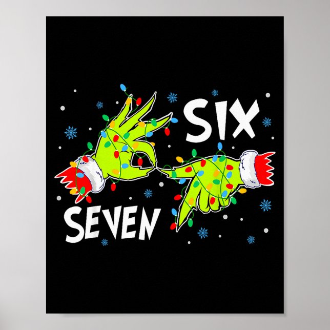 Poster 6 7 Six Seven Gen Z Alpha Meme Slang Holiday Merry (Devant)