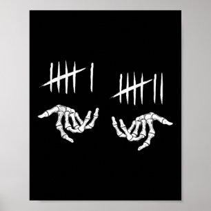 Poster 6 7 Six Seven Marques de Pointage Squelette 67 Mai