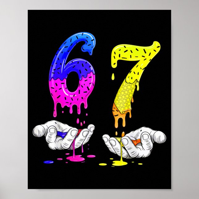 Poster 6 7 Six Seven Meme 67  (Devant)