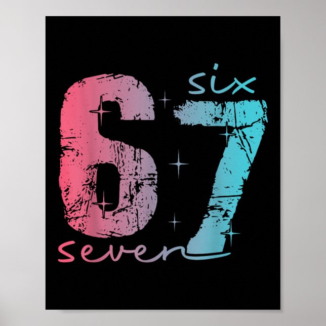 Poster 6 7 Six Seven T-shirt drôle pour femmes  (Devant)