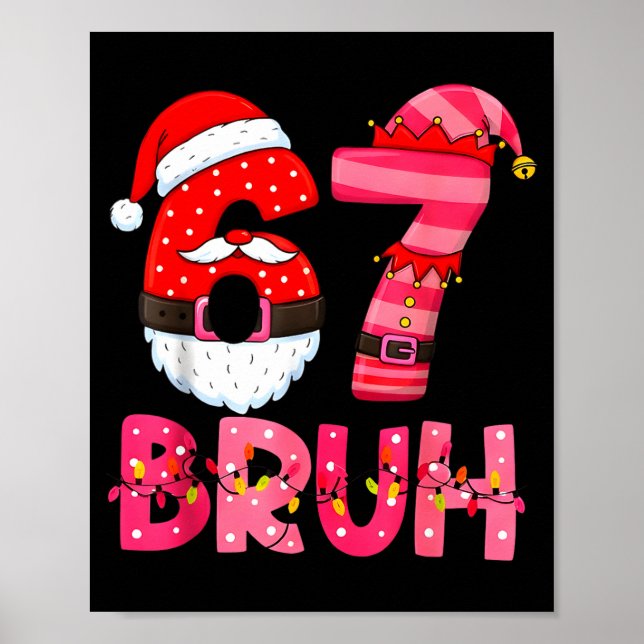 Poster 6 7 Teens Xmas Funny Six Seven Pajamas Christmas N (Devant)