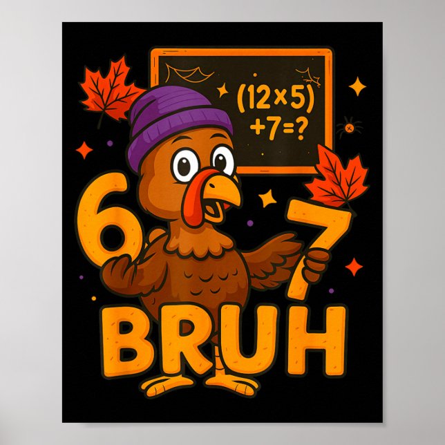 Poster 6 7 Thanksgiving Funny Turkey Thanksgiving 67 Men  (Devant)