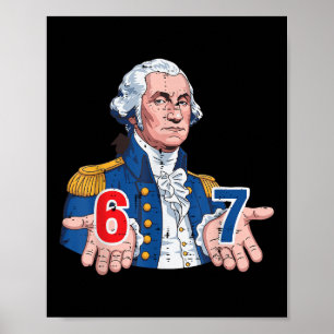 Poster 6 7 Washington Drôle Déguisement 67 Mème Six Sept 