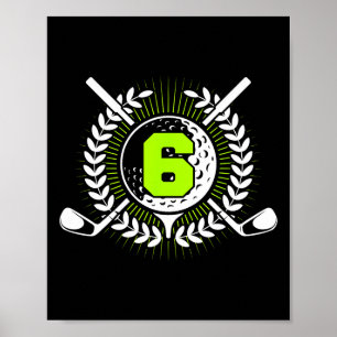 Poster 6 Anniversaire Fête Sport Golf 6 Ans Pour Enfants