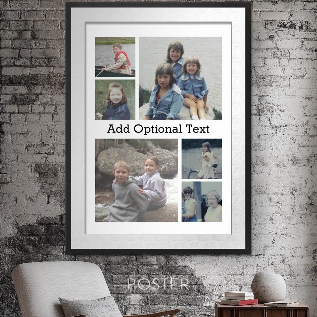Poster 6 Collage de photos Texte facultatif — CAN Edit Co (Personalized Poster - Add your photos and text)