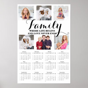 Poster 6 Devis Famille Portrait 2025 Calendrier